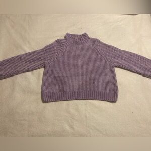 Light Purple Wool Knit Mock Turtleneck Sweater